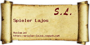 Spieler Lajos névjegykártya